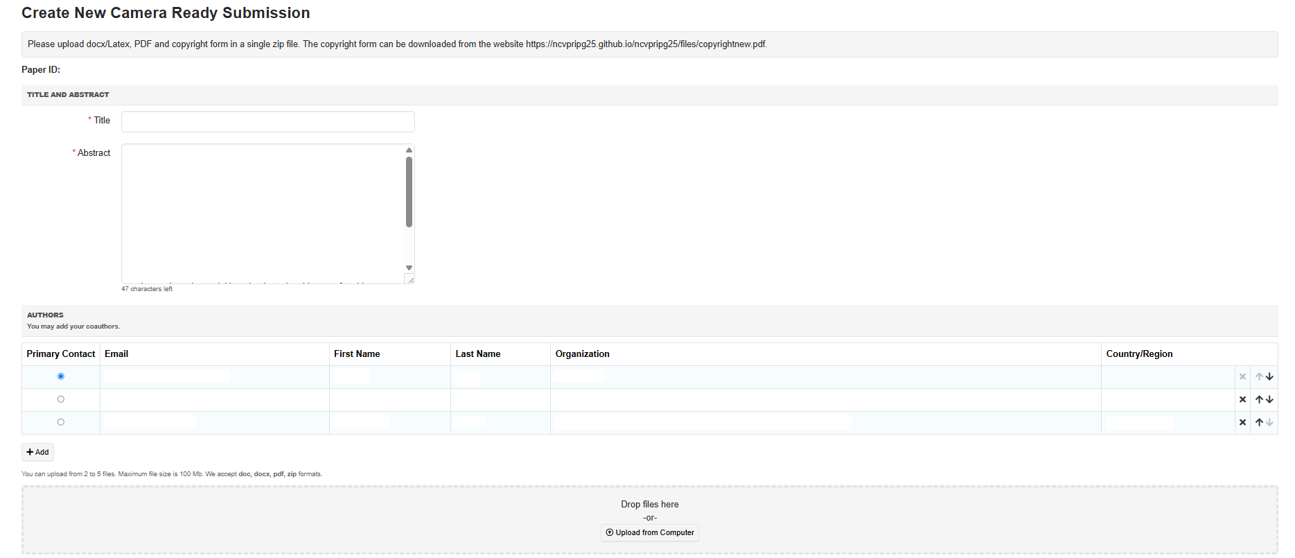 Upload Files Screenshot